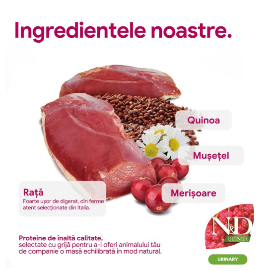 Farmina ND Quinoa Urinary Duck Cranberry hrana dietetica pisici adulte 5 kg